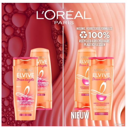 L'Oréal Paris Elvive Dream Lengths - Shampoo met Castorolie en Niacinamide voor Lang en Beschadigd Haar - 6x 300ml