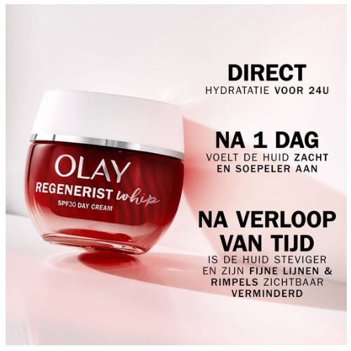 Olay Regenerist Whip Dagcrème Met SPF30 - Lichte verstevigende hydraterende crème + niacinamide - 50 ml