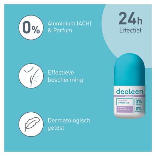 Deoleen Anti-transpirant - Roller Sensitive - Deodorant -voordeelverpakking - 6 x  50 ml