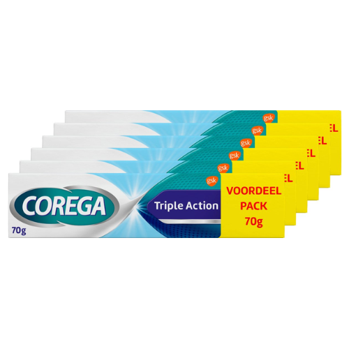 Corega Triple Action Kleefcrème - voordeelverpakking - 6 x 70 g