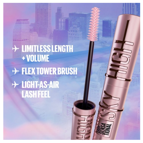 Maybelline New York - Lash Sensational Sky High Mascara - Very Black - Zwart - Eindeloos Lengte en Intens Volume - Flexibele borstel - 7,2ml