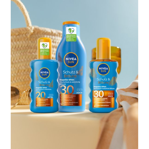 NIVEA SUN Protect & Bronze Zonnebrand SPF 30 - Zonnecrème - Met Pro-melanine Extract - Beschermt en Ondersteunt een Bruine Kleur - Zonnebrandcrème - 200 ml