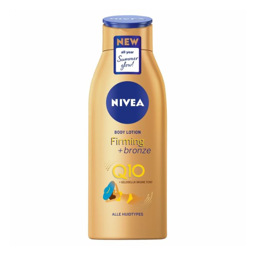 NIVEA Q10 Firming + Bronze Bodylotion Bruiner - Stevigere Huid en Natuurlijk Gebruinde Look - Hydraterende Lotion - Snelbruiner - Bruinen zonder Zon - Zelfbruiner Lichaam - 400 ml