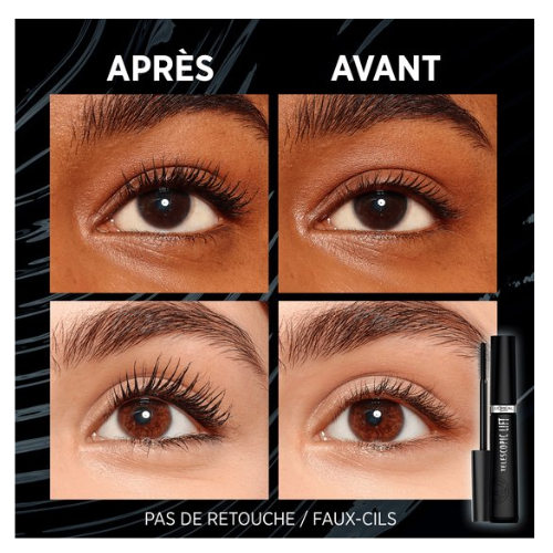 L'Oréal Paris Telescopic Lift Mascara - Lange, gelifte wimpers en volume +5mm - Verrijkt met ceramidencomplex - Vegan - Zwart - 9,9ML