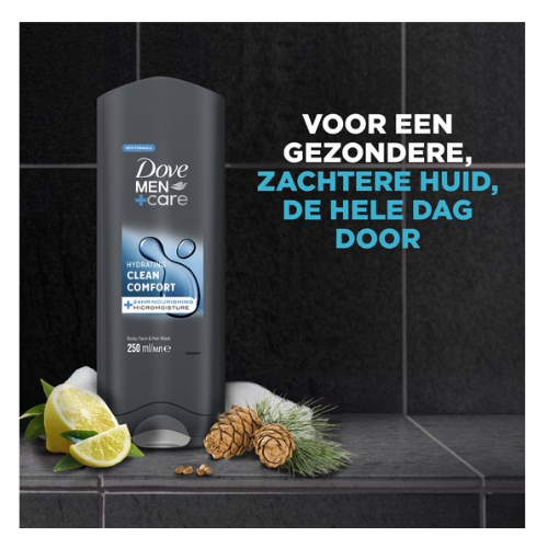 Dove Men+Care Clean Comfort 3-in-1 Douchegel - 6 x 250 ml - Voordeelverpakking