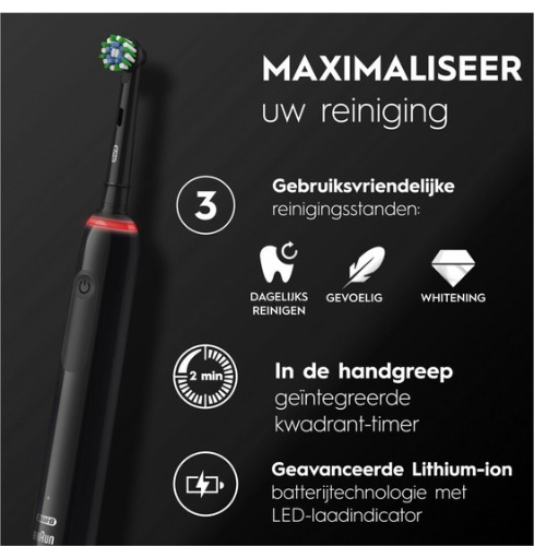 Oral-B Pro 3 3900 - Duo - Elektrische Tandenborstel - Zwart & Wit
