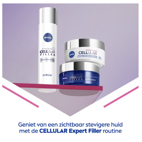 NIVEA CELLular Expert Filler Anti-Age Nachtcrème - Alle Huidtypes - Crème met Hyaluronzuur en Foliumzuur - Hydraterend en Anti-Rimpel Effect - 50 ml