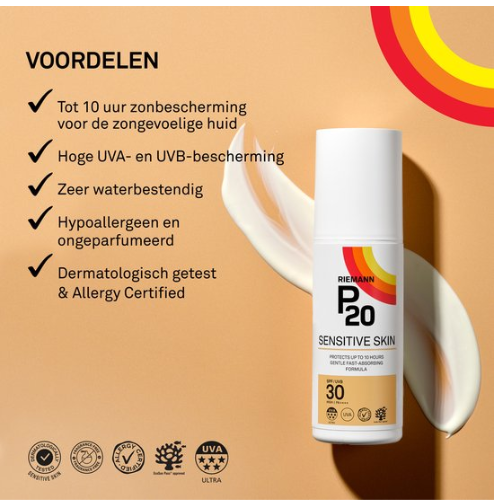 P20 Sensitive Skin SPF 30 - zonnebrand gevoelige huid - factor 30 - 200 ml