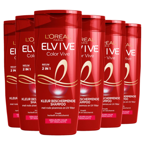 L'Oréal Paris Elvive Color Vive 2-in-1 Kleurbeschermende Shampoo & Conditioner - Gekleurd Haar - 6 x 250ml