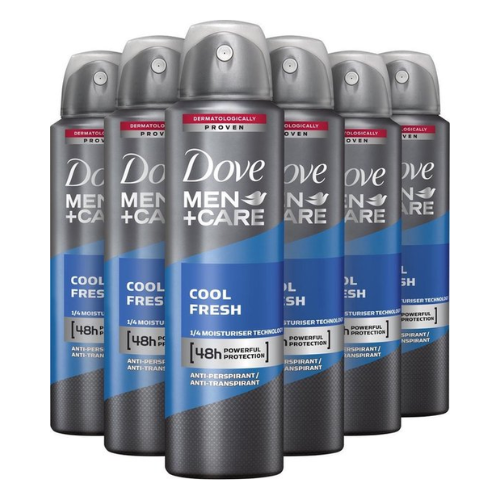 dove deospray men care cool fresh - voordeelverpakking - 6 x 150 ml