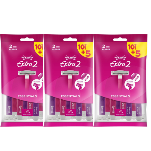 Wilkinson Sword Extra 2 Beauty Wegwerpscheermesjes-  voordeelverpakking - 3 x 15 stuks