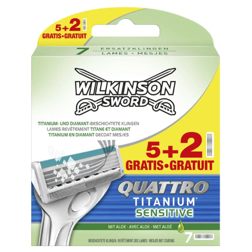 Wilkinson Sword Quattro Essential Sensitive - Navulmesjes - 7 stuks