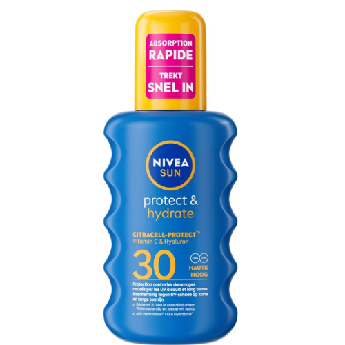 NIVEA SUN Protect & Hydrate Zonnebrand Spray - SPF 30 - Zonnespray - Beschermt en hydrateert - Met Vitamine E - 200 ml