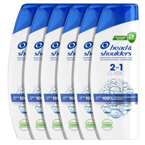 Head & Shoulders Classic 2-in-1 - Anti-Roos Shampoo - Fris en schoon haar - Voordeelverpakking 6 x 400 ml