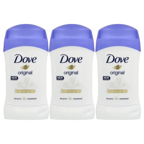 Dove Original Deodorant Vrouw - Anti Transpirant Deodorant Stick met 0% Alcohol en 48 Uur Zweetbescherming - Bestverkochte Deo - 3 Stuks