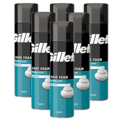 Gillette - Scheerschuim - Gevoelige Huid - 6 x 200ml