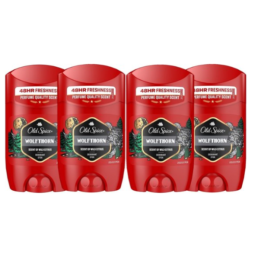 OLD SPICE WOLFTHORN 50 ML DEODORANT STICK VOORDEELVERPAKKING 4X50 ML