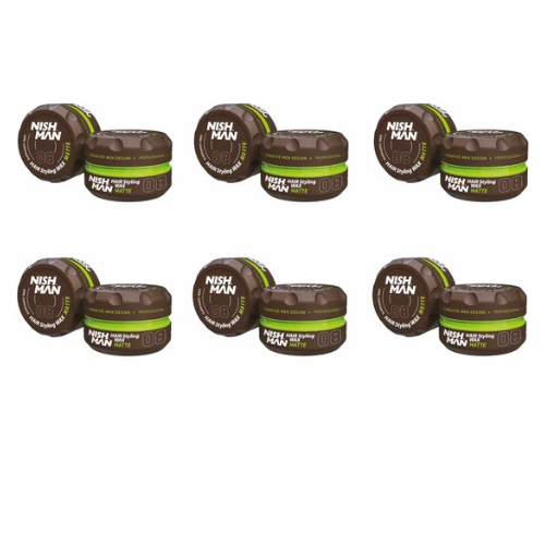 Nishman Wax Matte 08 Hair Styling Wax - 6 stuks