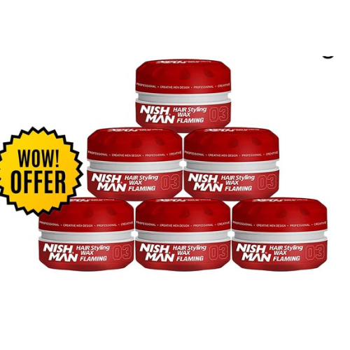 Nish Man- Hair Wax- 03 Flaming - 6 stuks