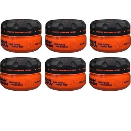 NISHMAN STYLING SPIDER WAX S1 BLACK 6 STUKS