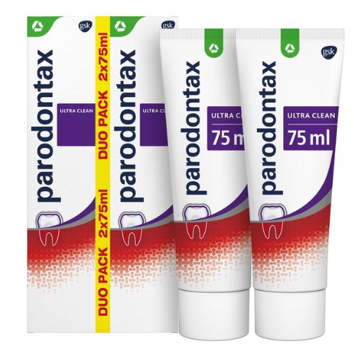 Parodontax - Ultra Clean - dagelijkse - Tandpasta - tegen bloedend tandvlees - 2x75 ml