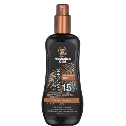 Australian Gold SPF15 Zonnebrand Spray Gel + Bronzer - 237 ml