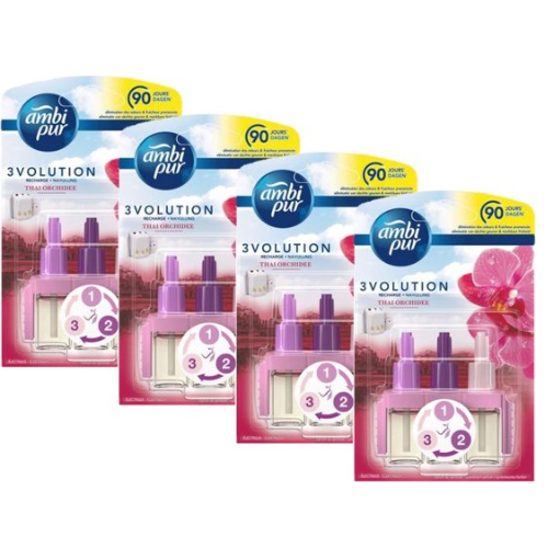 Ambi Pur Luchtverfrisser navulling 3Volution Thai Orchidee 4 x 20 ml