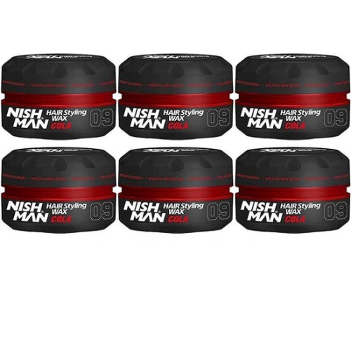 Nishman 09 Hair Styling Wax Cola set 6 stuks