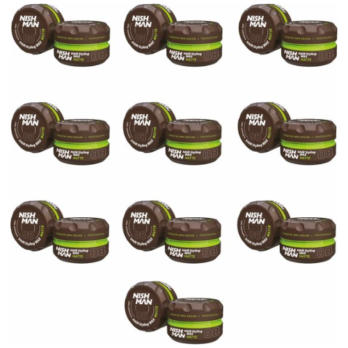 Nishman Wax Matte 08 Hair Styling Wax 10 stuks bundle - 10x 150 ml