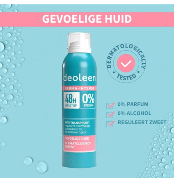 Deoleen Derma Intense 48 uur - Anti-transpirant spray -Deodorant - 3x 150 ml