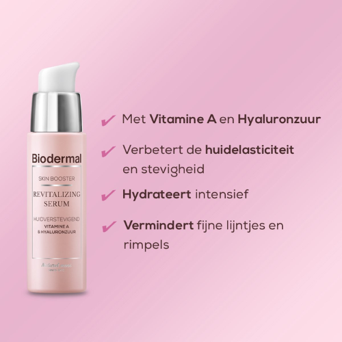 Biodermal Skin Booster Revitalizing serum – Verbetert zo de huidelasticiteit en stevigheid met hyaluronzuur en Vitamine A - Hyaluronzuur serum 30ml