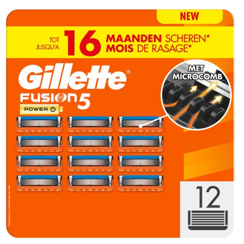 Gillette Fusion5 Power Scheermesjes voor Mannen - 12 stuks