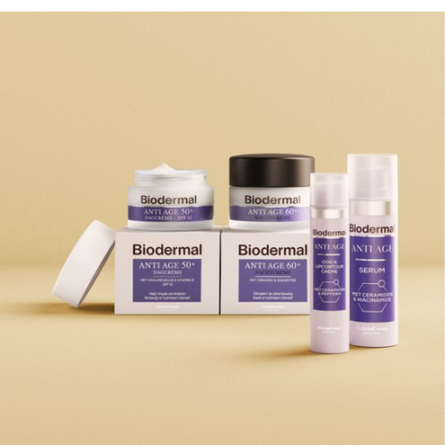 Biodermal Anti Age dagcrème 60+ - Dagcrème met hyaluronzuur en ceramide - met SPF15 - Geeft de huid meer stevigheid - 50ml