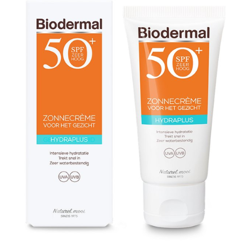 Biodermal Zonnebrand - Zonnebrandcreme gezicht -Hydraplus Face SPF50 - 50ml