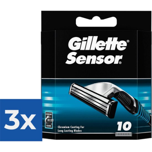 Gillette Sensor Scheermesjes Voor Mannen - 10 Navulmesjes - Voordeelverpakking 3 stuks