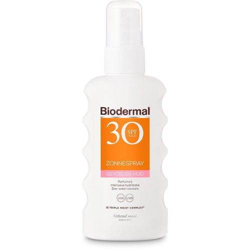 Biodermal Zonnebrand spray voor de gevoelige huid SPF 30 - 175ml - Zonnespray