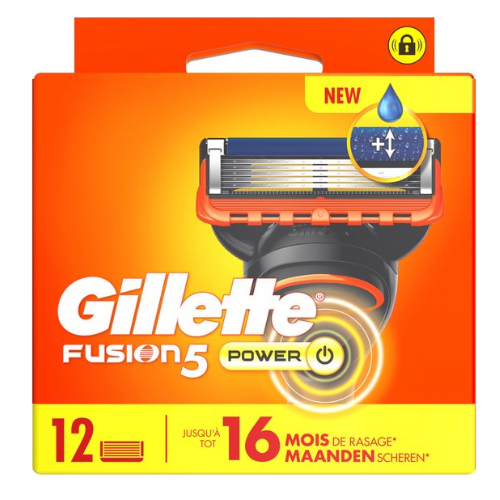 Gillette Fusion5 Power Scheermesjes voor Mannen - 12 stuks