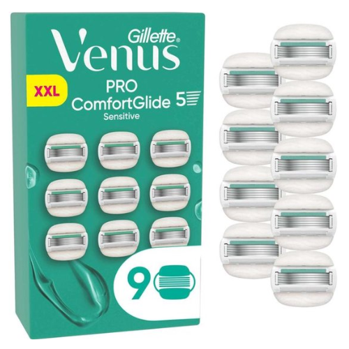 Gillette - Venus - PRO ComfortGlide - Scheermes - 9 Stuks - Voor De Gevoelige Huid - Met Een Vleugje Aloë Vera