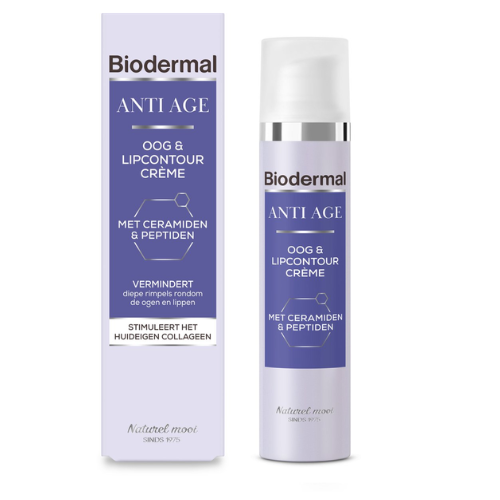 Biodermal Anti Age Oog- en Lipcontourcrème'- oogcreme - verminderd diepe rimpels, wallen en donkere kringen rondom de ogen en lippen - 15ml