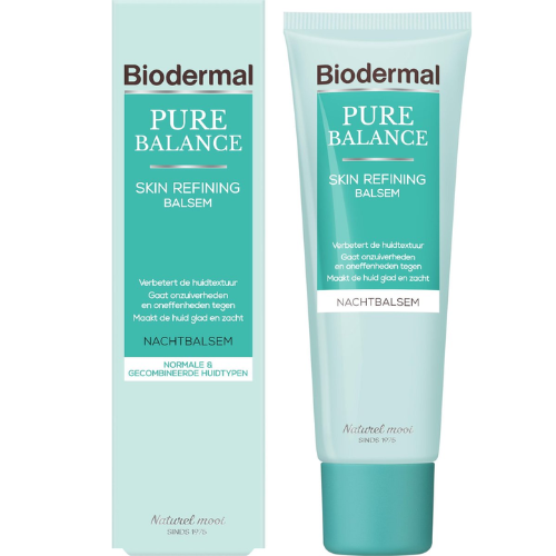 Biodermal Pure Balance Skin Refining Balsem Nachtcreme - Nachtcreme met hyaluronzuur - Bij onzuiverheden en oneffenheden - 50ml