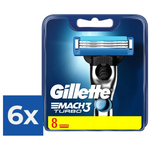 Gillette Mach3 Turbo-8 stuks-scheermesjes - Voordeelverpakking 6 stuks