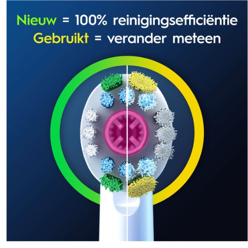 Oral-B 3D White - Met CleanMaximiser-technologie - Opzetborstels - 8 Stuks