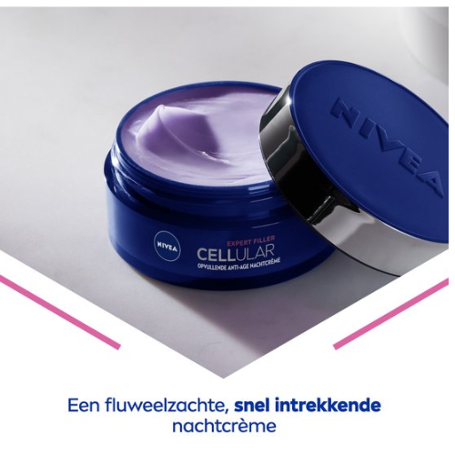 NIVEA CELLular Expert Filler Anti-Age Nachtcrème - Alle Huidtypes - Crème met Hyaluronzuur en Foliumzuur - Hydraterend en Anti-Rimpel Effect - 50 ml