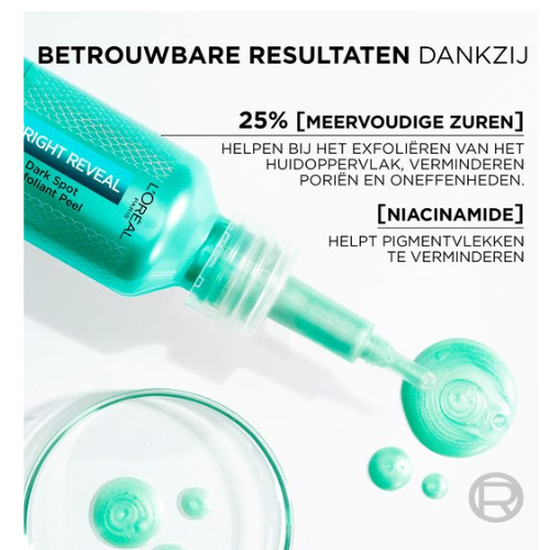 L'Oréal Paris Bright Reveal Exfoliant Peeling - Egaliserend effect - snelle werking bij alle soorten pigmentvlekken - 25 ml