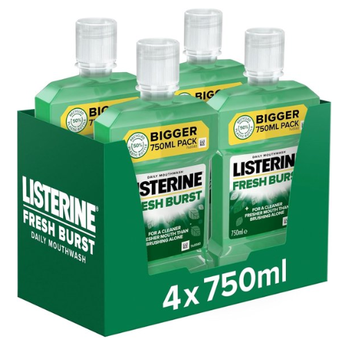 Listerine Mondwater Fresh Mint -voordeelverpakking -  4 x 750ml