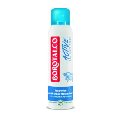 Borotalco - Deodorant Spray - Active - Sea Salts Fresh - 0% Alcohol - 150 ml
