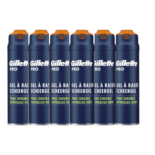 Gillette  PRO  scheergel gevoelige huid - Voordeelverpakking 6x200ml