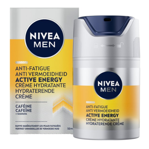 NIVEA MEN Active Energy Gezichtscrème - Dagcrème Normale huid - Moisturizer - Crème Gezicht - Met cafeïne en vitamine+ complex - Voordeelverpakking 3x50 ml