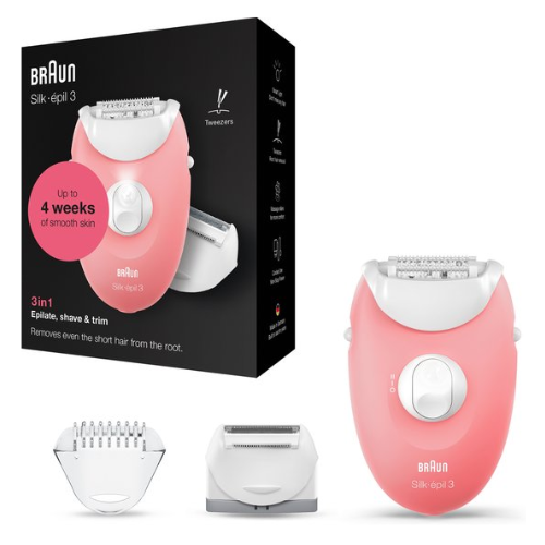Braun Epilator Silk·épil 3 277 Wit/Rose