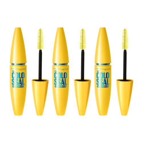 Maybelline New York - Volum' Express Colossal Waterproof Mascara - Glam Black - Volume Mascara Verrijkt met Collageen voor Direct Kolossaal Volume - 10,7 ml - voordeelverpakking - 3 Stuks